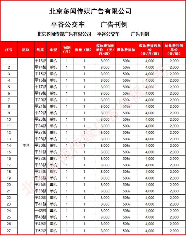 公交车广告多少钱
